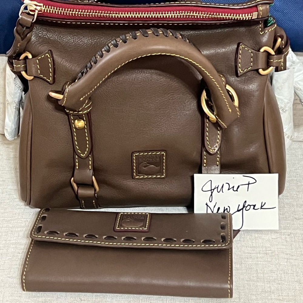 SOLD -NWT Dooney & Bourke Florentine Micro Satchel with NWT Wallet in Elephant
